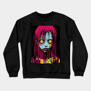 evil doll painting Crewneck Sweatshirt